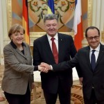 Порошенко, Меркель и Олланд хотят отвести на Донбассе оружие калибром менее 100 мм